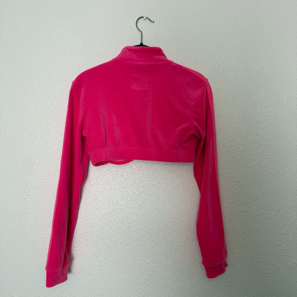 JEREMY SCOTT x ADIDAS Cropped Velour Track Jacket Bra Top Women’s Size Small - Picture 8 of 13